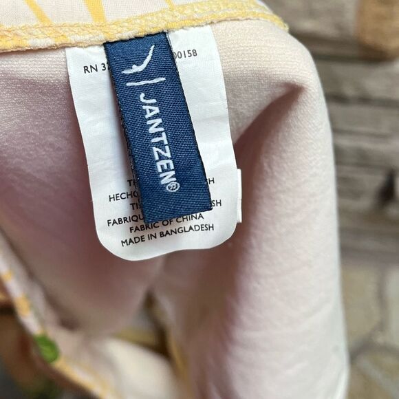 Vintage Jantzen Skirted Swimsuit Bottom Butter Yellow Tropical Floral 14 - Picture 3 of 6